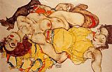 Two Girls Lying Entwined by Egon Schiele